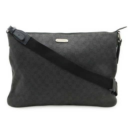 Gucci Black Canvas Leather Shoulder Bag