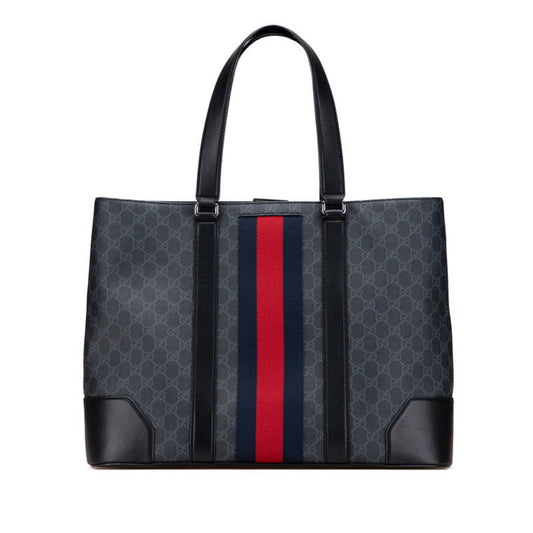 Gucci Black Pvc Leather Tote Bag