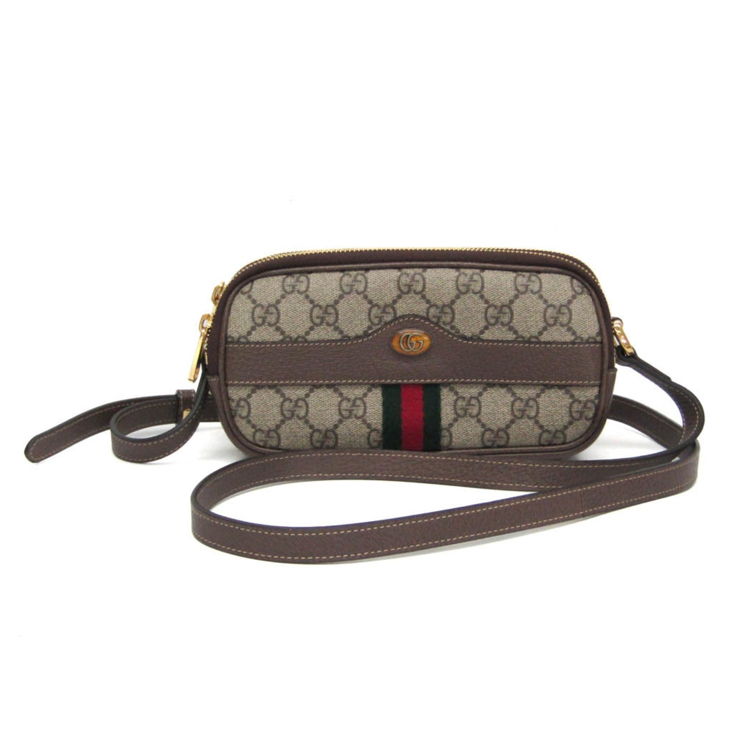 Gucci Ophidia Beige Brown Leather Gg Supreme Shoulder Bag