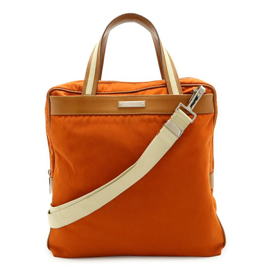 Gucci Beige Camel Orange Canvas Leather Handbag Shoulder Bag Tote Bag