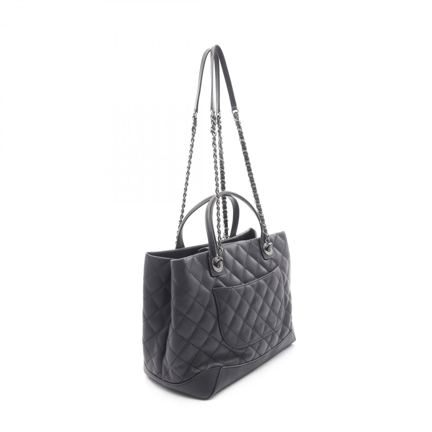 Chanel Matelasse Black Leather Tote Bag