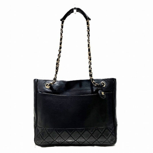 Chanel Black Leather Shoulder Bag Tote Bag
