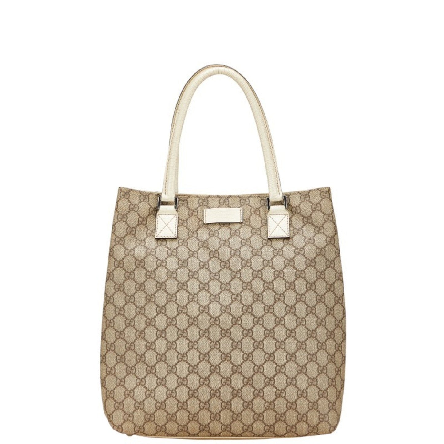 Gucci Beige Ivory Pvc Leather Handbag Tote Bag