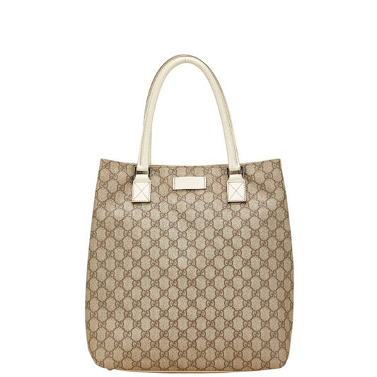 Gucci Beige Ivory Pvc Leather Handbag Tote Bag