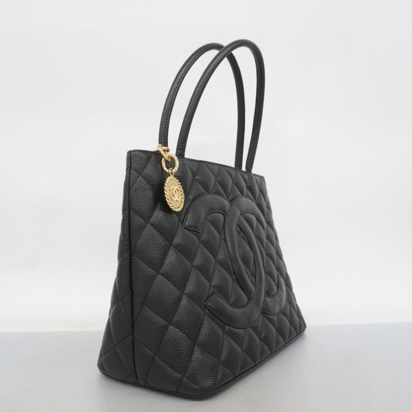 Chanel Black Grained Calfskin Tote Bag