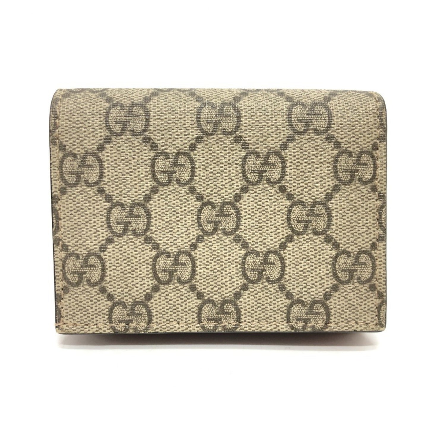 Gucci Beige Red Color Gg Supreme Canvas Wallet (Bi-Fold)