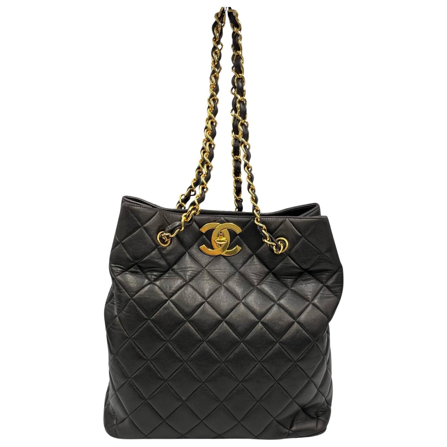 Chanel Black Leather Tote Bag