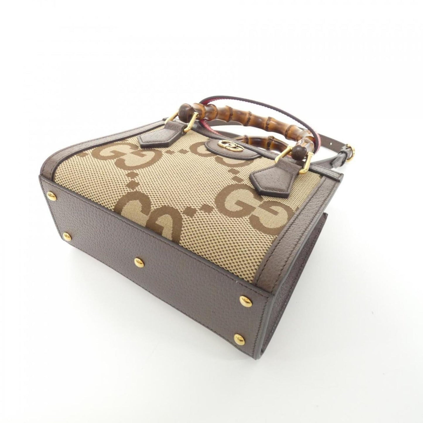 Gucci Brown Camel Gg Canvas Leather Handbag