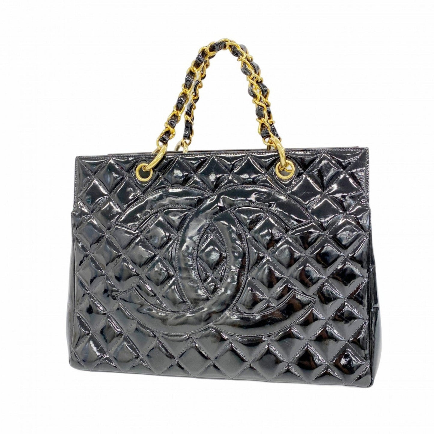 Chanel Black Patent Leather Tote Bag