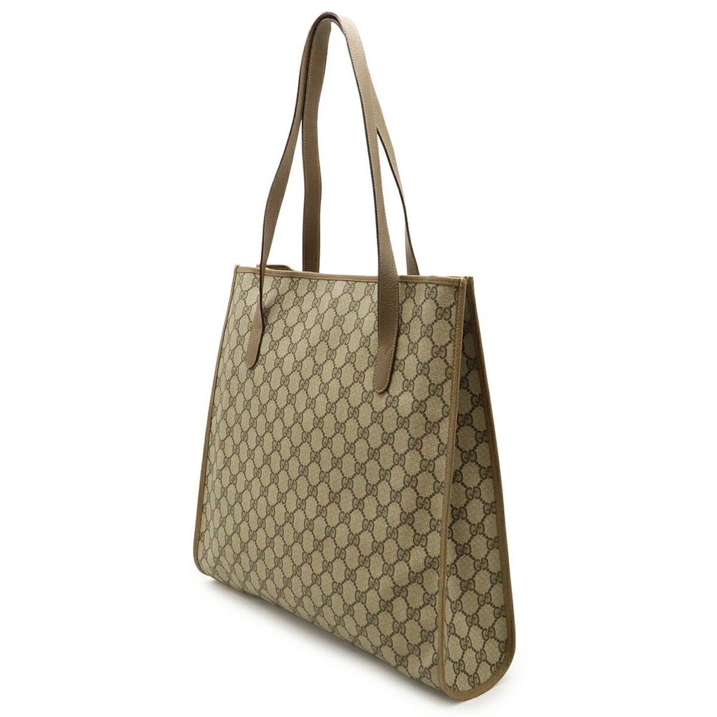 Gucci Beige Brown Pvc Leather Shoulder Bag Tote Bag