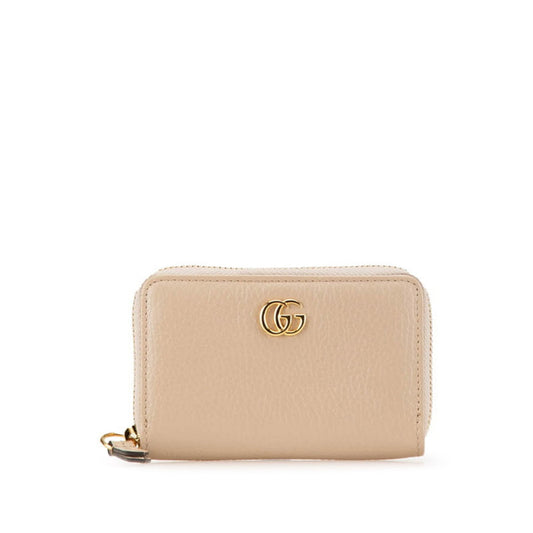 Gucci Gold Beige Leather Coin Purse/Coin Case