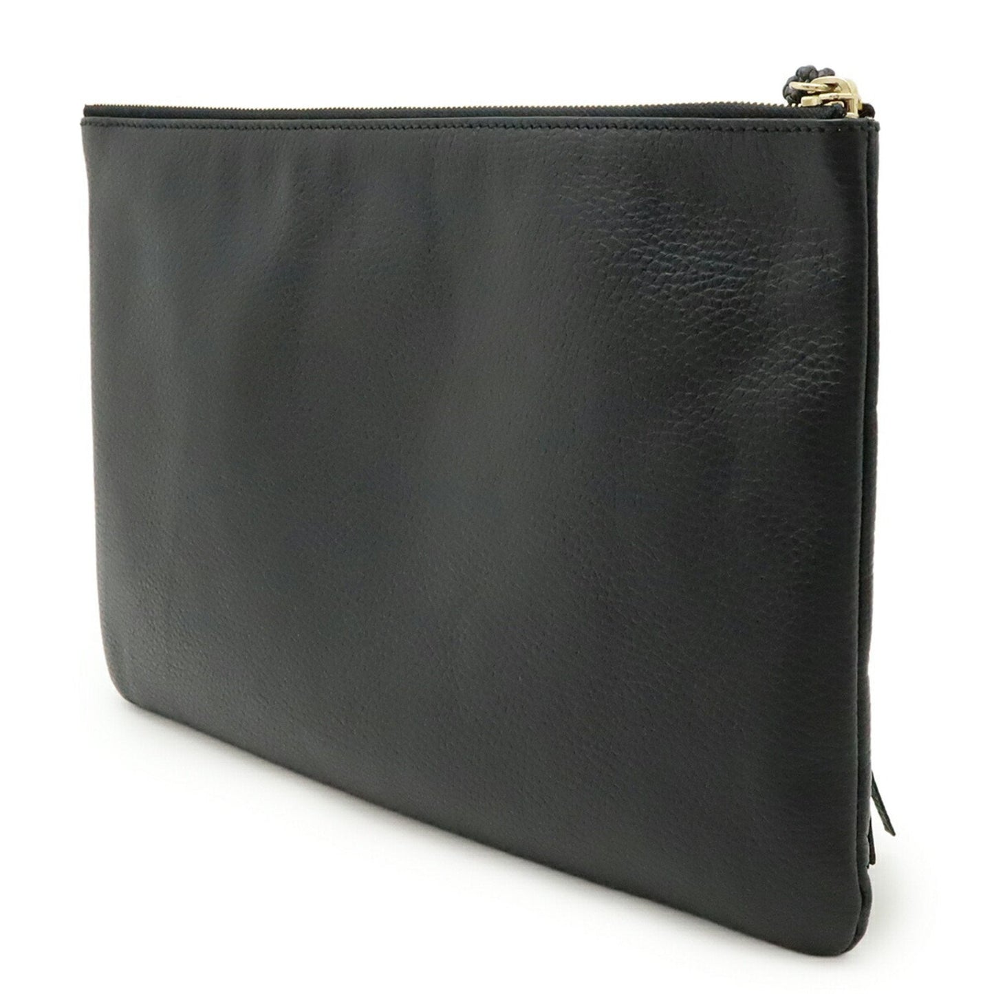 Gucci Black Bamboo Leather Clutch Bag
