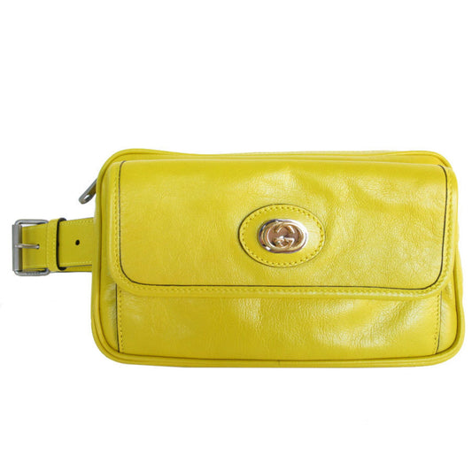 Gucci Yellow Leather Fanny Pack Sling Bag