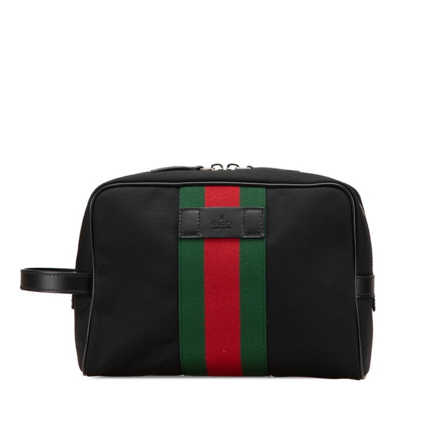Gucci Sherry Line Black Nylon Leather Clutch Bag