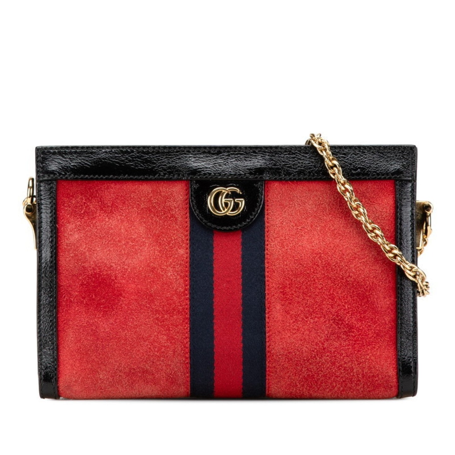 Gucci Black Red Color Leather Shoulder Bag