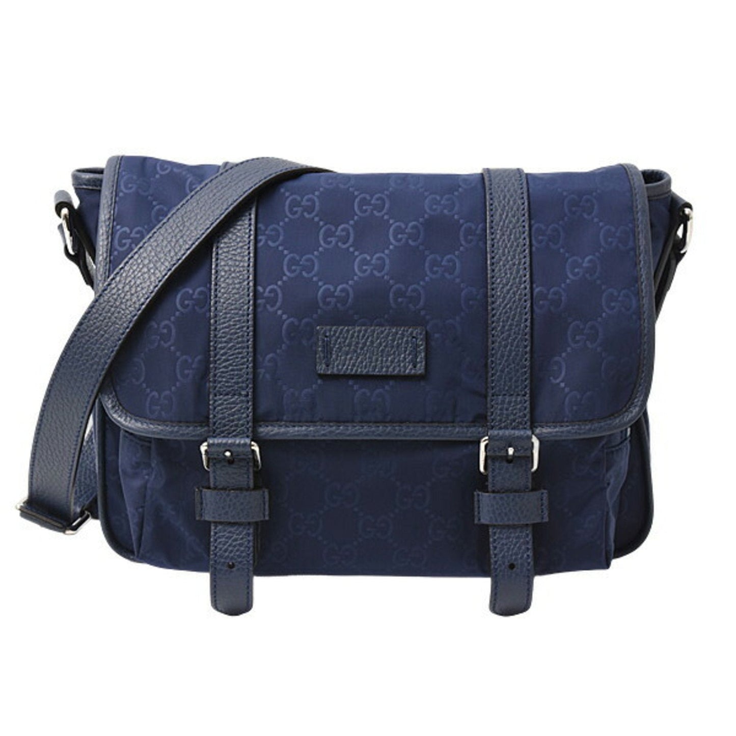 Gucci Navy Nylon Leather Shoulder Bag