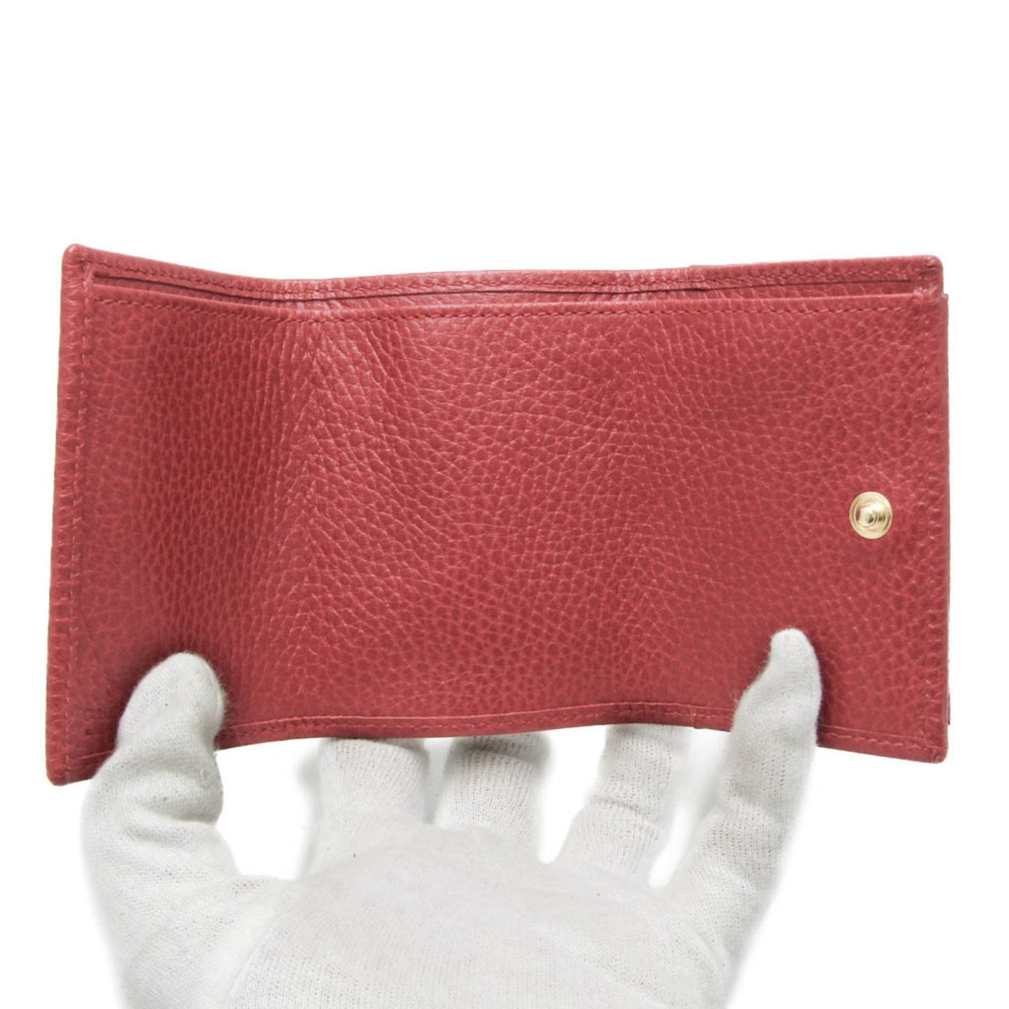 Gucci Red Color Leather Wallet (Tri-Fold)