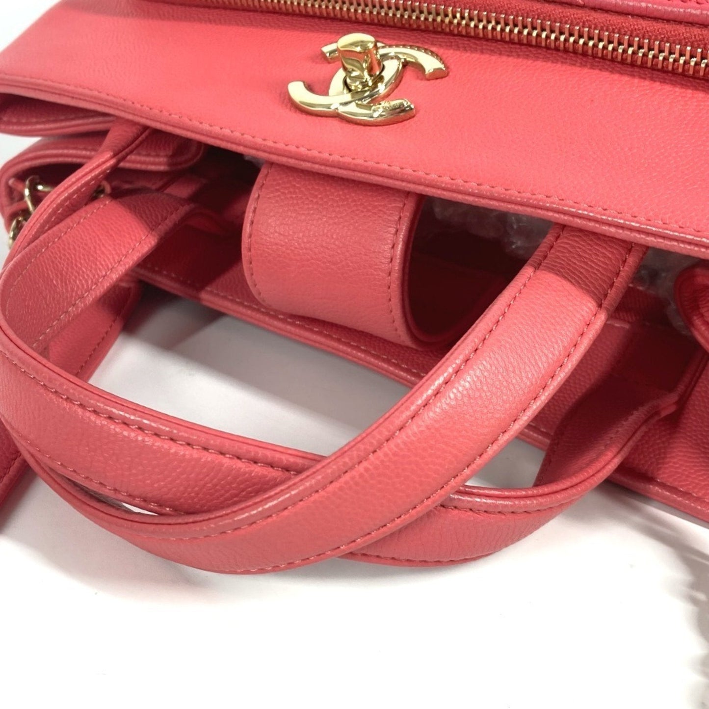 Chanel Pink Grained Calfskin Shoulder Bag Tote Bag