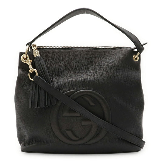 Gucci Black Leather Handbag Shoulder Bag