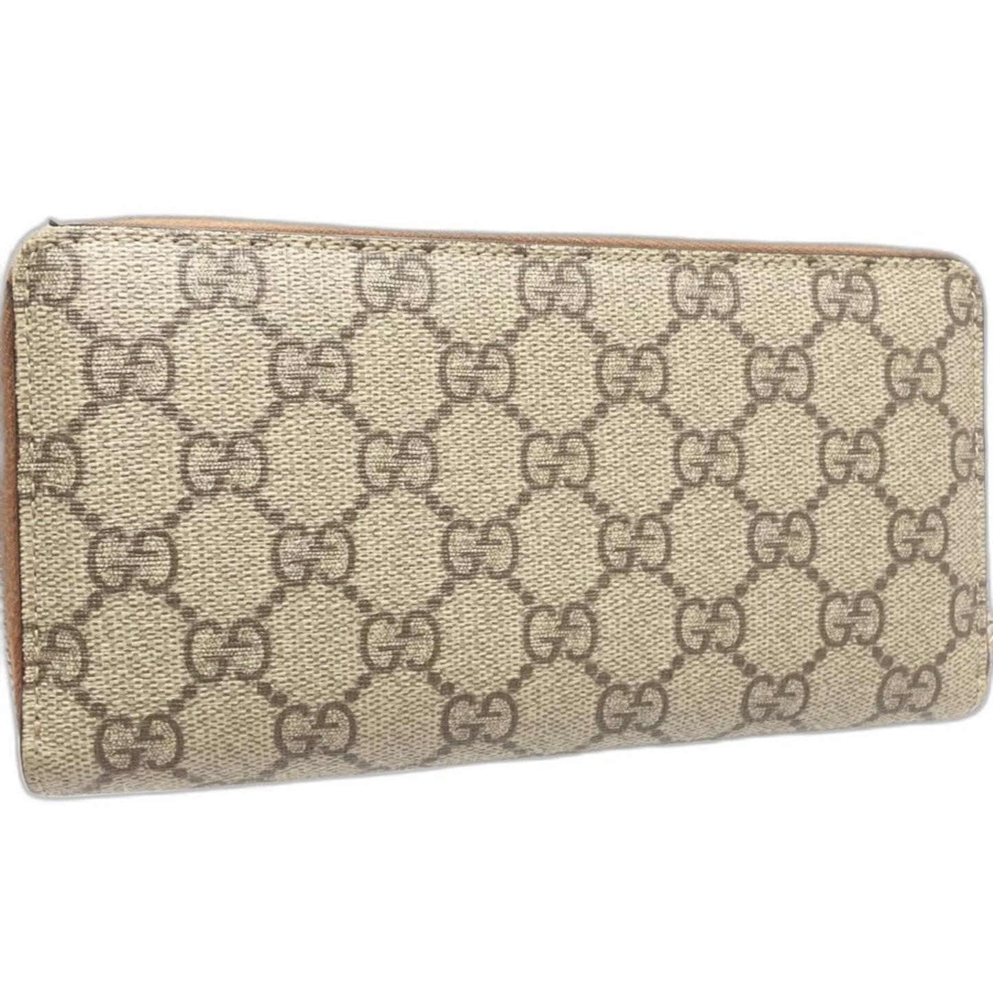 Gucci Beige Gg Supreme Long Wallet (Bi-Fold)