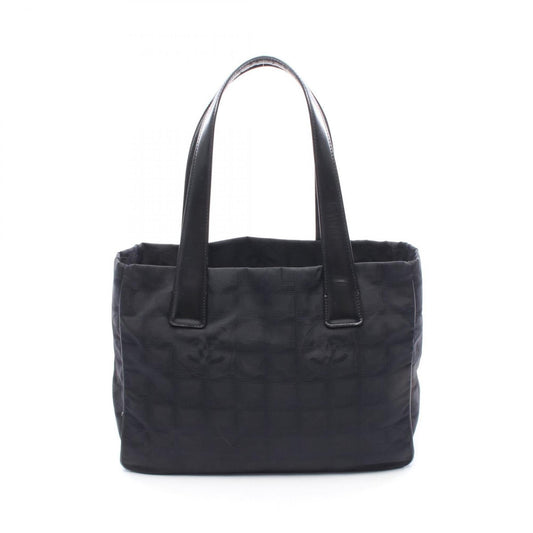 Chanel Black Leather Nylon Canvas Tote Bag