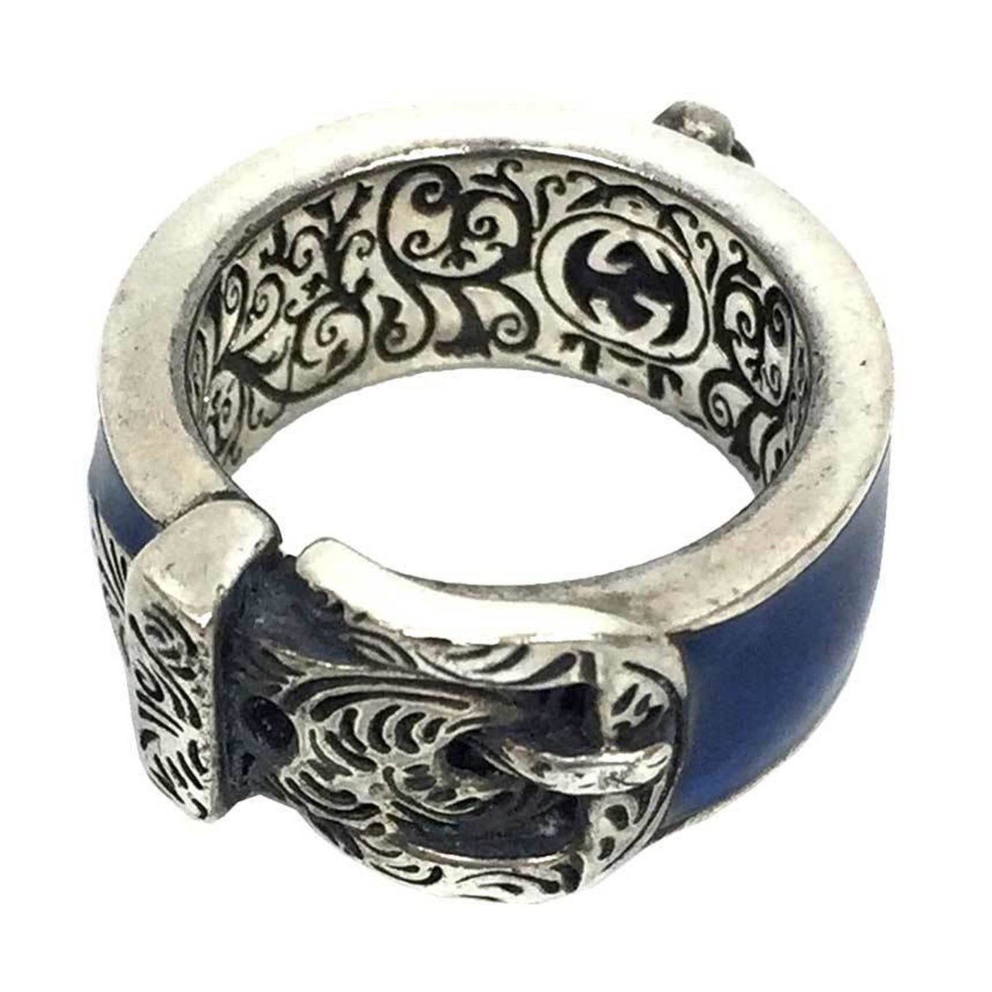 Gucci Blue Silver 925 Band Ring