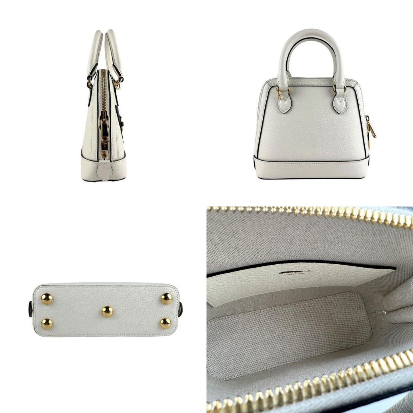 Gucci Black Off-White Leather Handbag Shoulder Bag