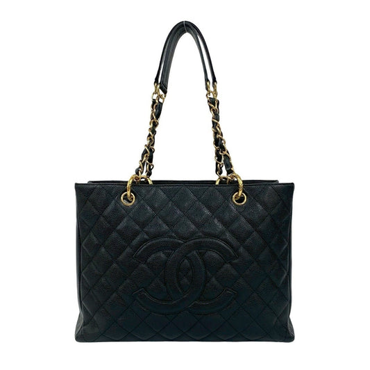 Chanel Black Grained Calfskin Handbag Tote Bag