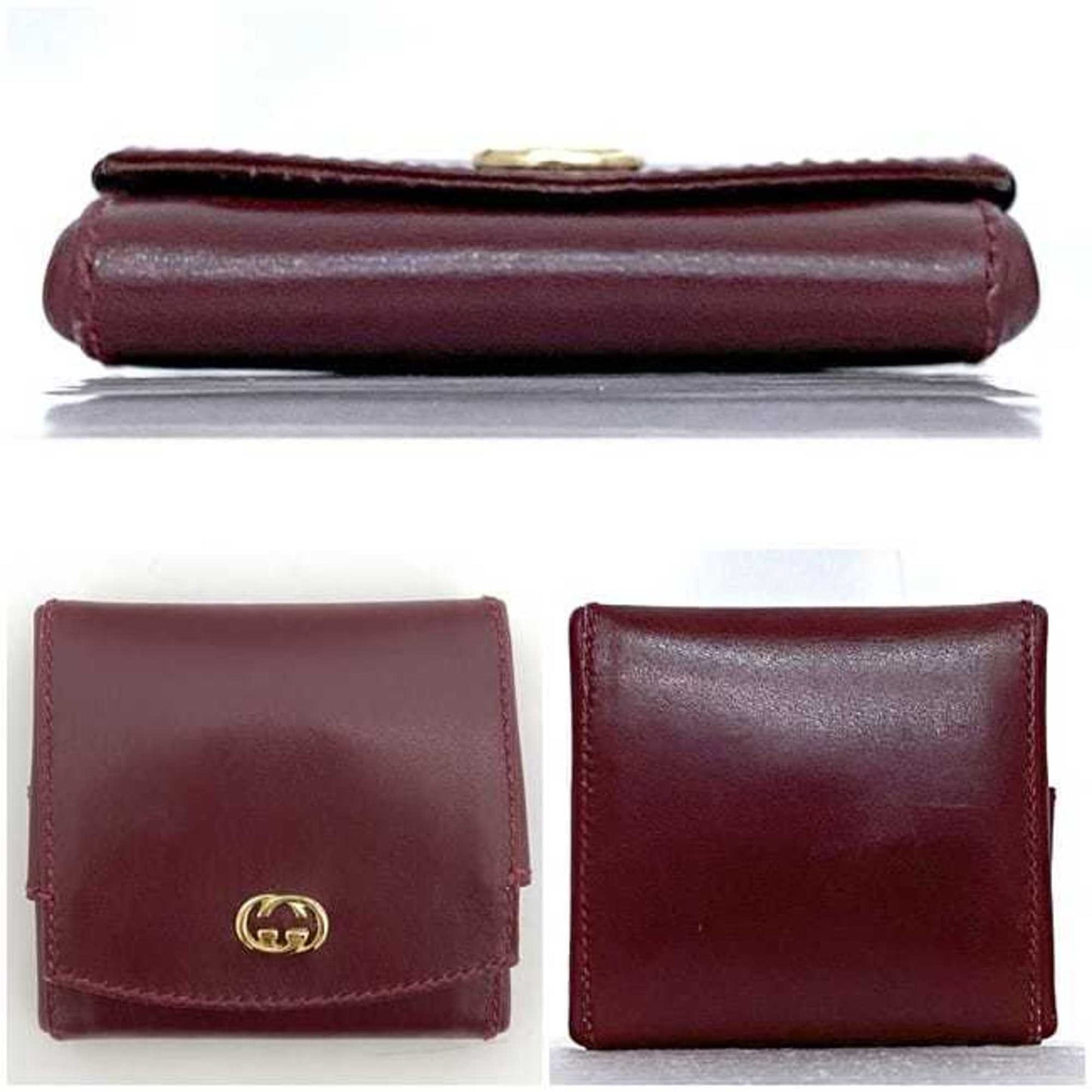 Gucci Bordeaux Leather Coin Purse/Coin Case