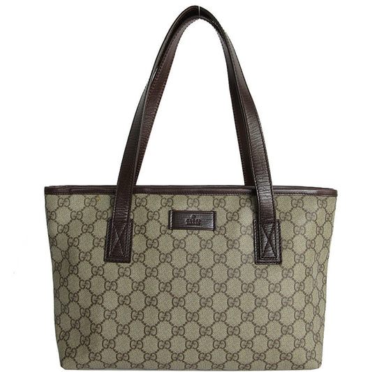Gucci Beige Brown Pvc Leather Shoulder Bag Tote Bag