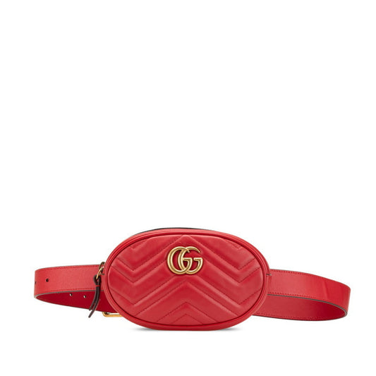 Gucci Gg Marmont Red Color Leather Sling Bag