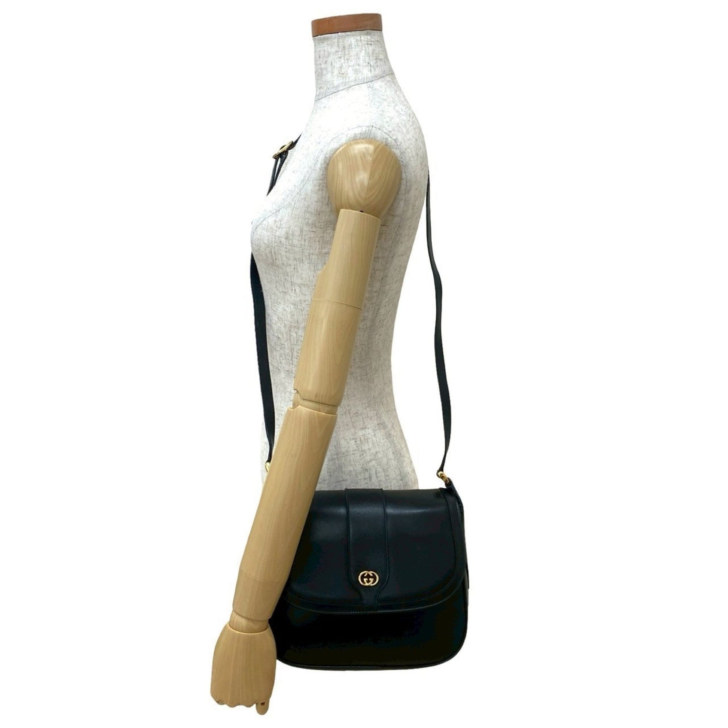 Gucci Black Leather Pochette Shoulder Bag