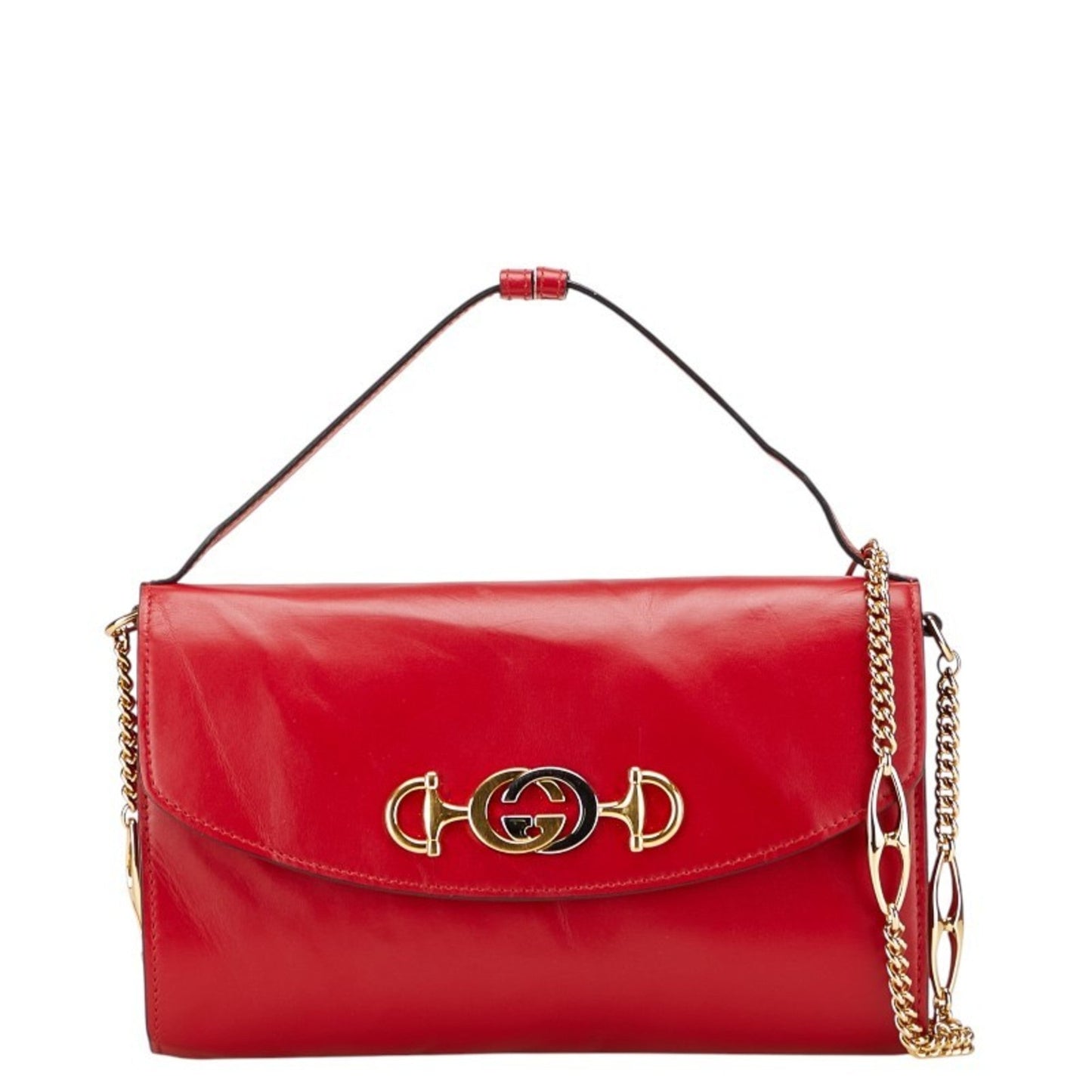 Gucci Red Color Leather Handbag Shoulder Bag
