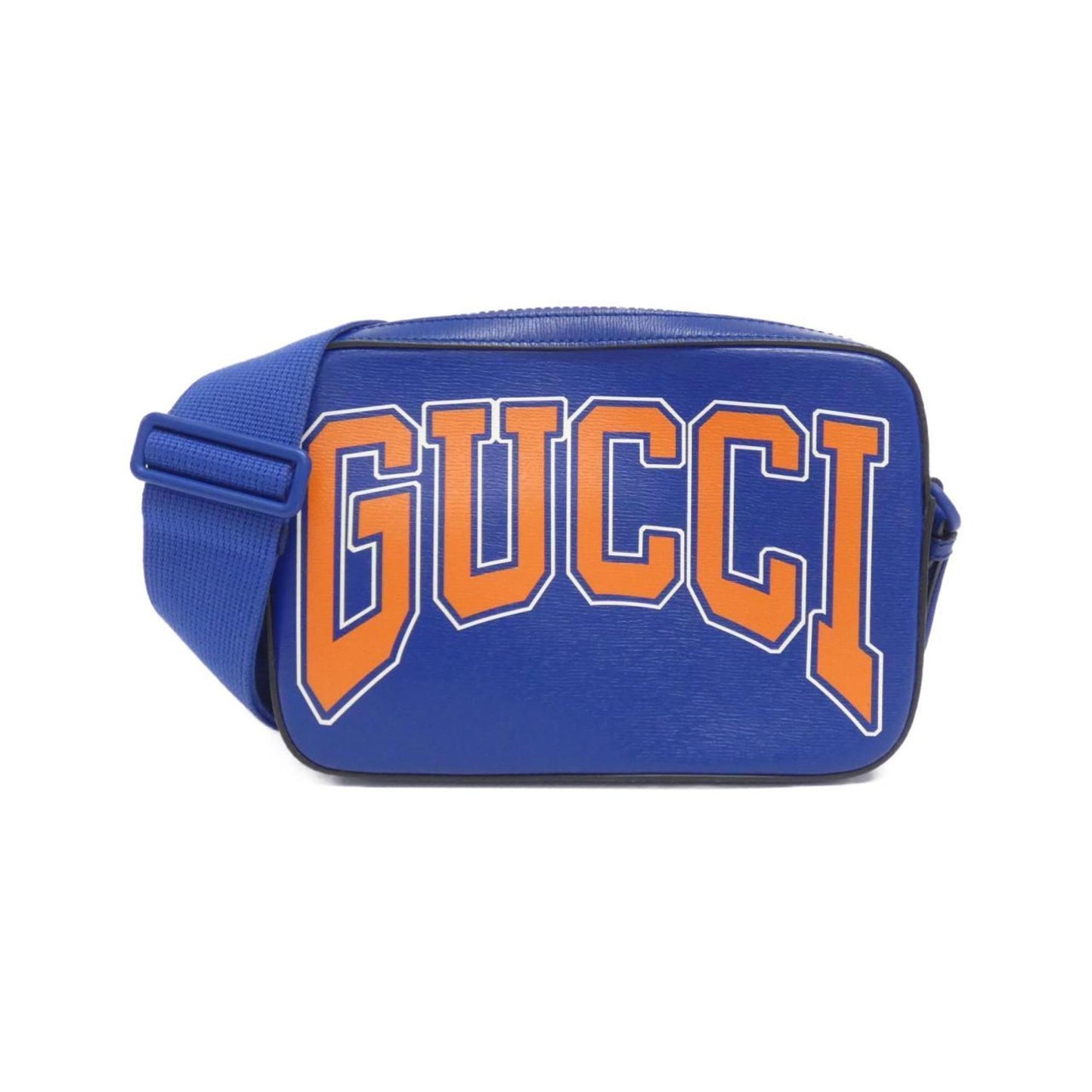 Gucci Blue Orange Leather Shoulder Bag
