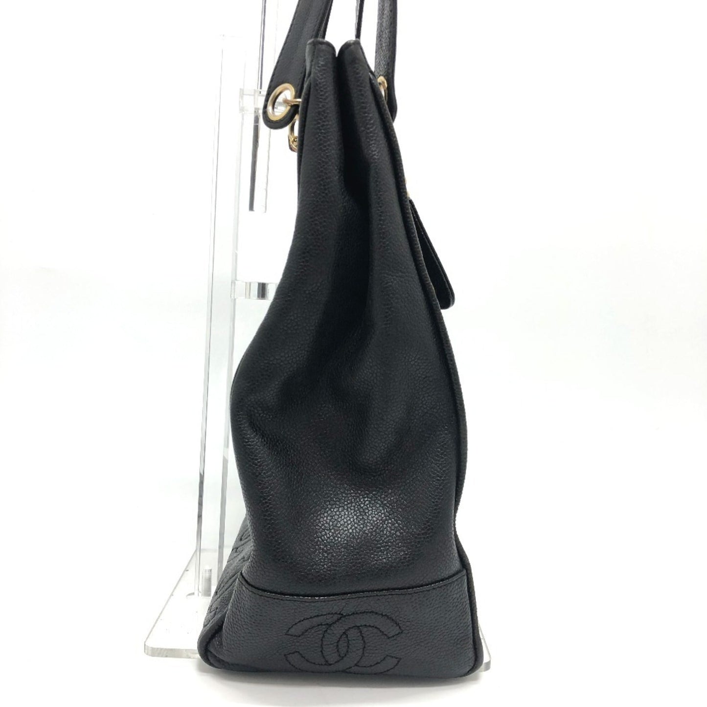 Chanel Black Grained Calfskin Tote Bag
