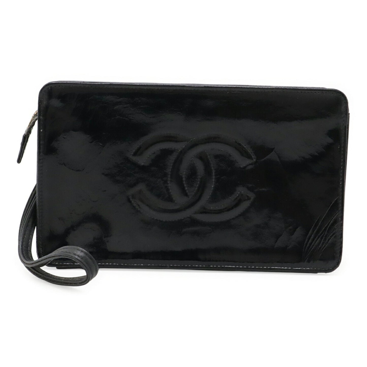 Chanel Black Leather Clutch Bag