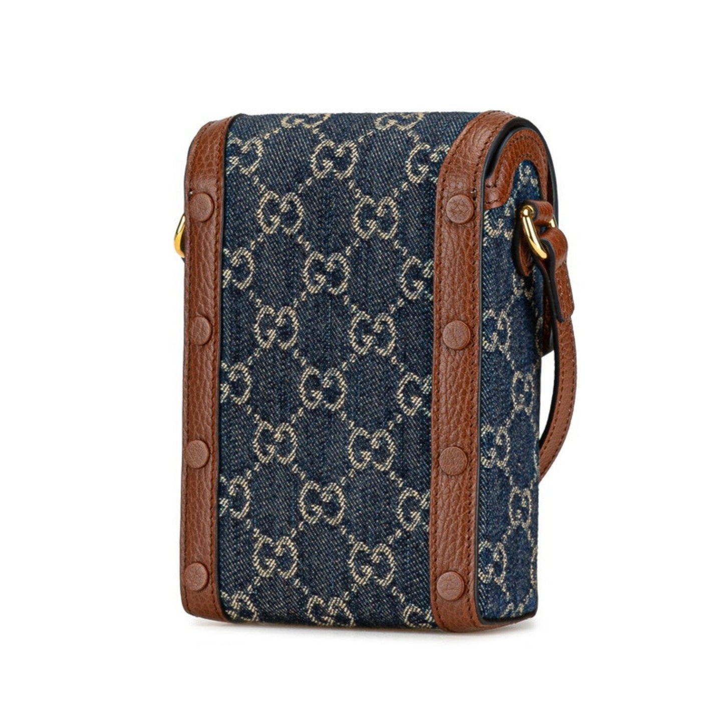 Gucci Brown Canvas Leather Shoulder Bag