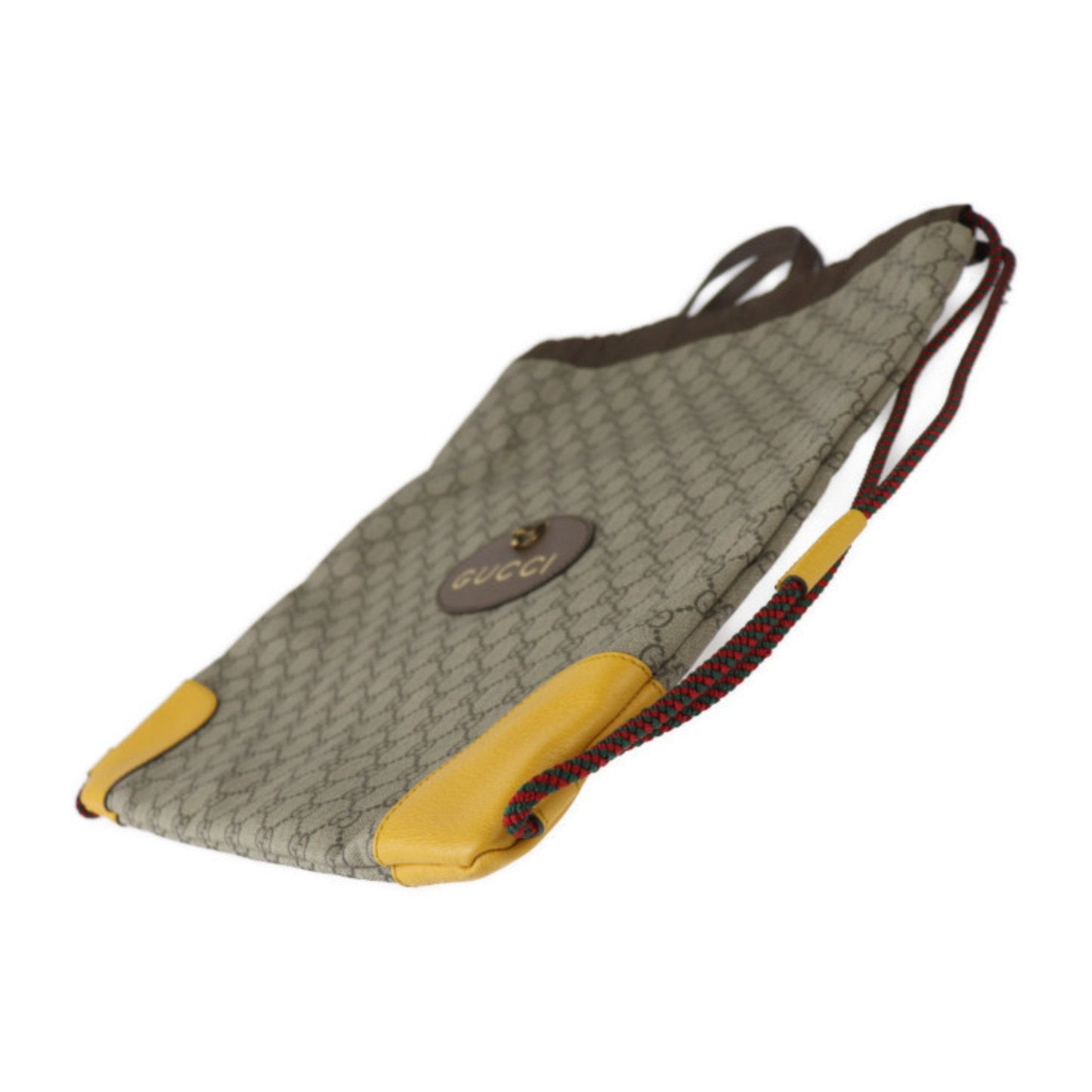 Gucci Beige Brown Yellow Pvc Leather Backpack Handbag Shoulder Bag