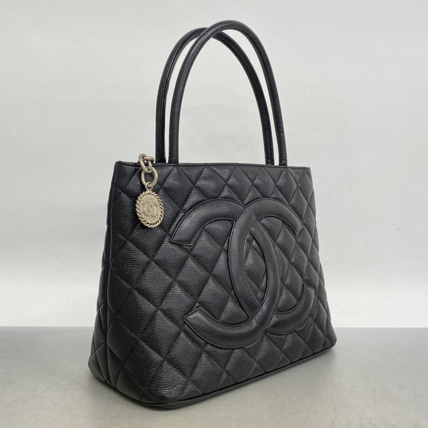 Chanel Black Grained Calfskin Tote Bag