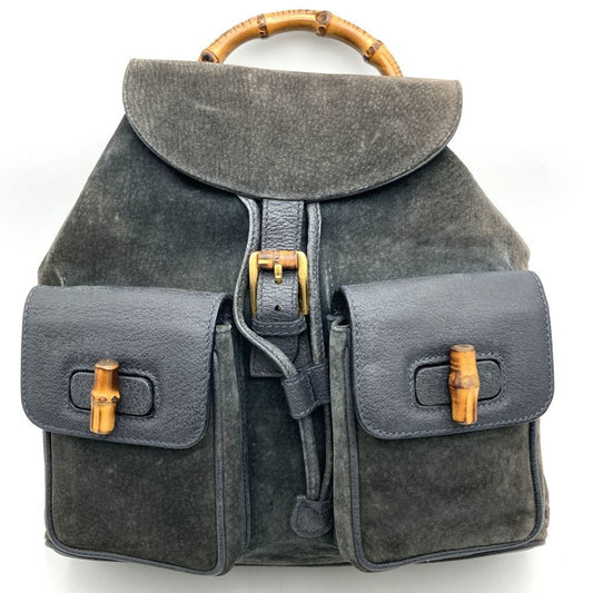 Gucci Gray Suede Backpack