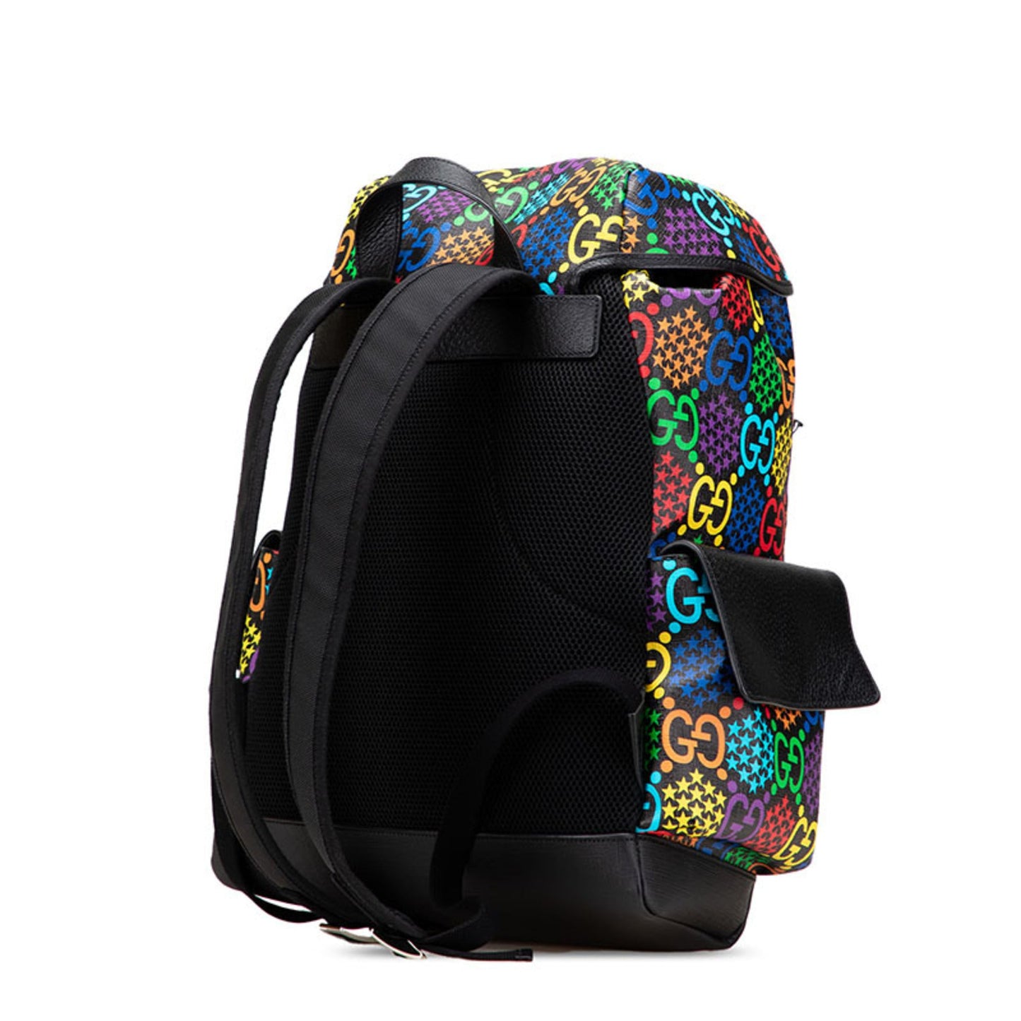 Gucci Black Multi-Color Pvc Leather Backpack
