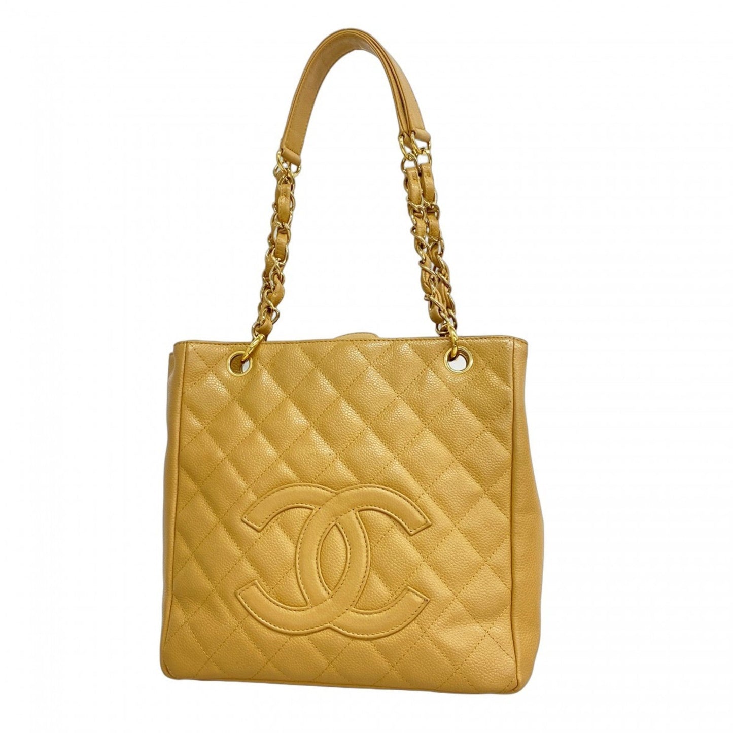 Chanel Beige Grained Calfskin Tote Bag
