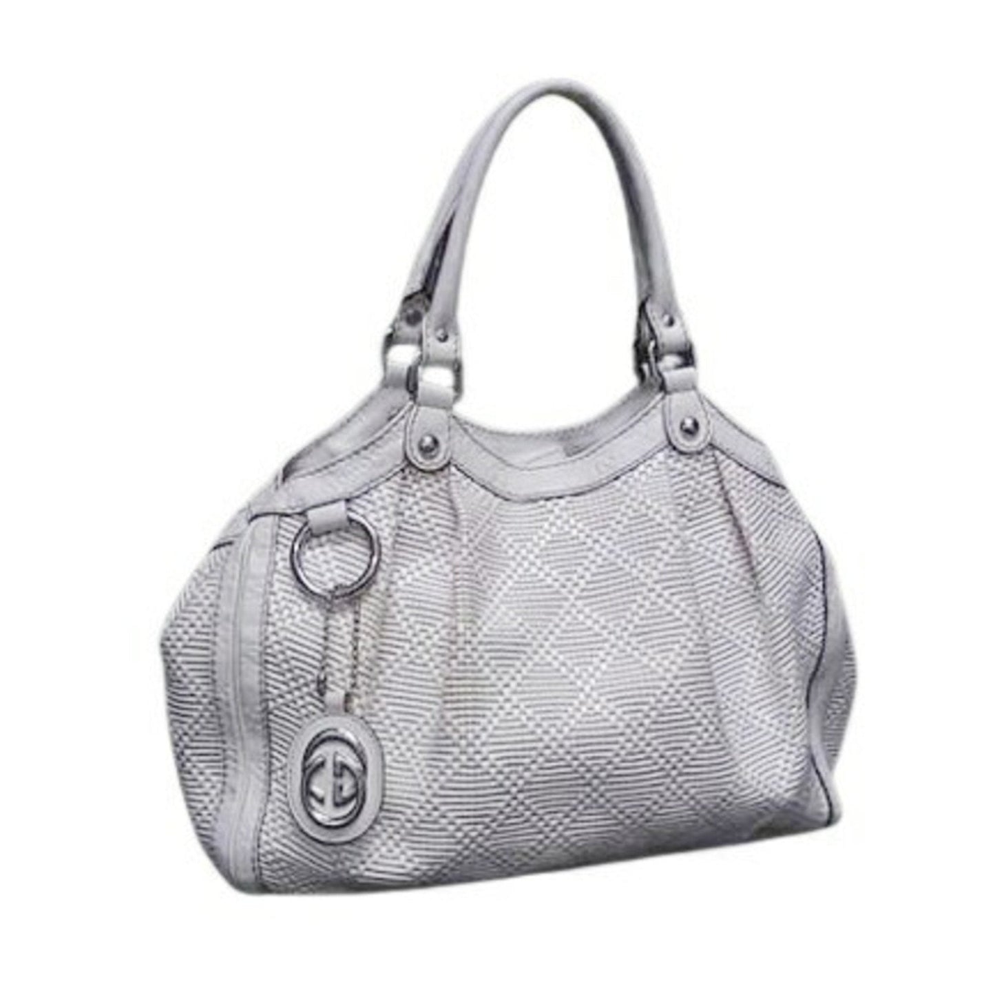 Gucci Ivory Straw Leather Handbag Shoulder Bag Tote Bag