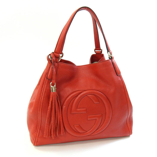 Gucci Soho Red Color Leather Tote Bag