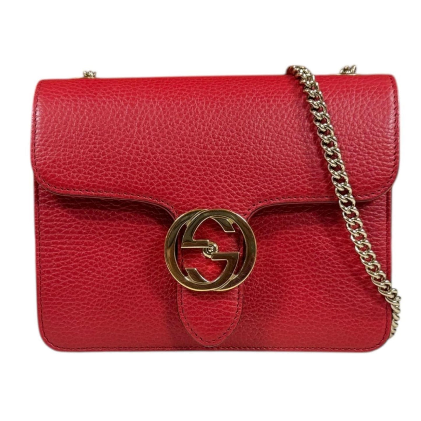 Gucci Red Color Leather Shoulder Bag