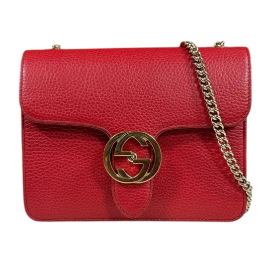 Gucci Red Color Leather Shoulder Bag