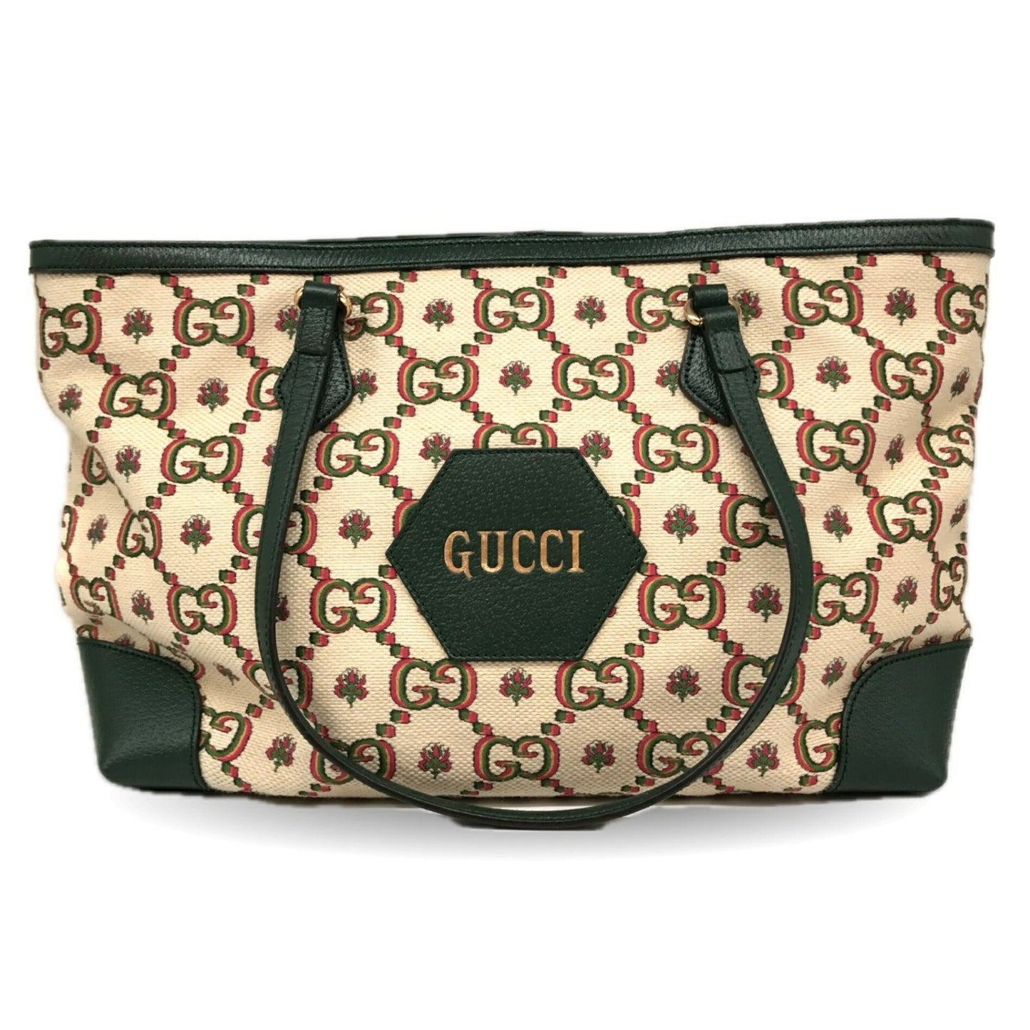 Gucci Gg Canvas Green Gg Canvas Tote Bag