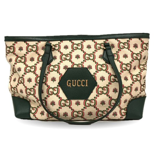 Gucci Gg Canvas Green Gg Canvas Tote Bag