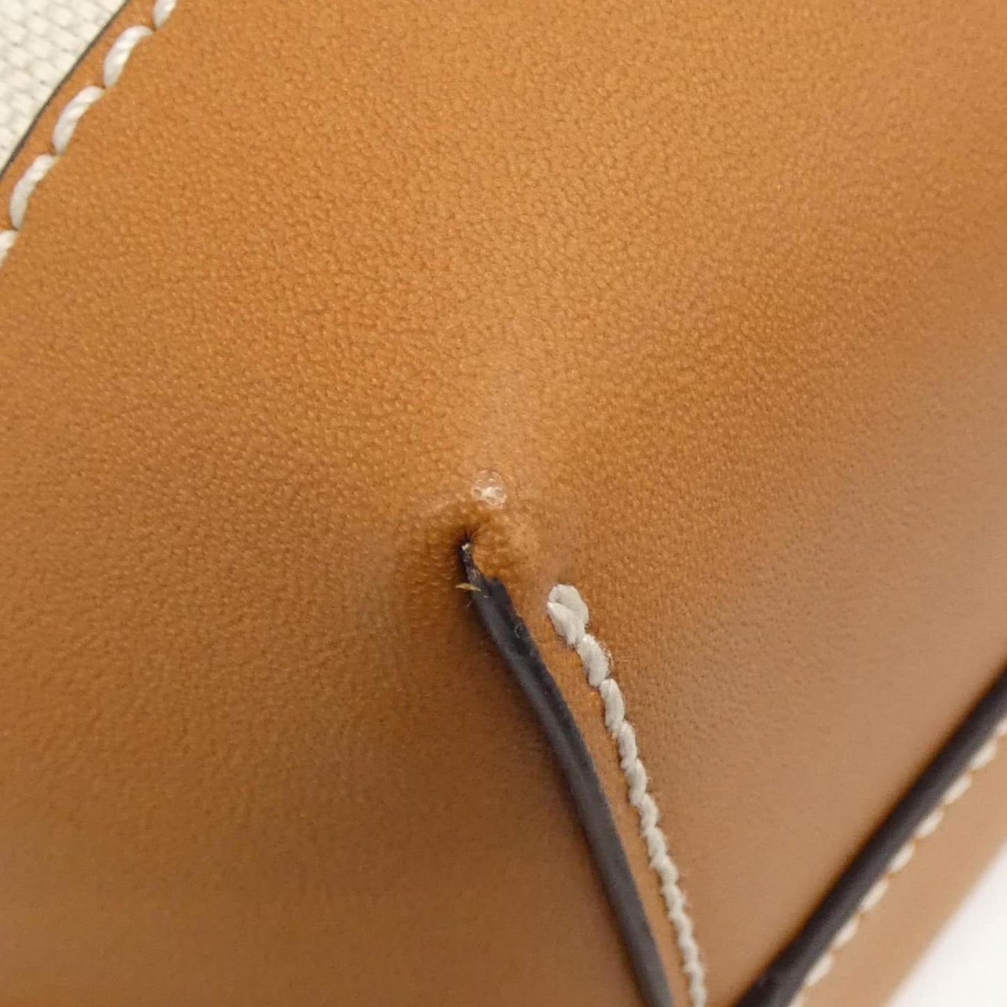 Gucci Beige Brown Cotton Linen Canvas Leather Shoulder Bag