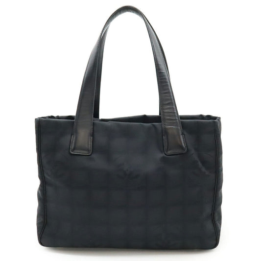 Chanel Black Nylon Leather Shoulder Bag Tote Bag